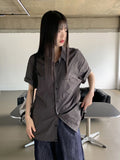 [UNISEX] Fast Summer Nylon String Overfit Short Sleeve Shirt