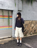 Boring Adjust Cut Rivet Bermuda Pants