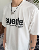 Suede short sleeve t-shirt