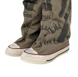 Vintage painted belted mid boots