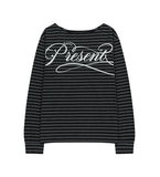 STRIPE PRESENT ONE SHOULDER LS TEE