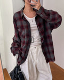 Posi smooth overfit checked shirt