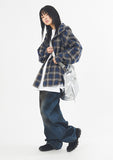 Retro over check hood shirt