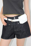(NON-FADE) RAW DENIM SHORTS