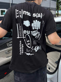 Museum back letter half T-shirts