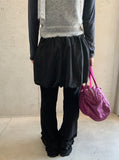Homes Ribbed Frill Bootcut Banding Pants
