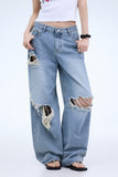 Rousey Damage Wide Jeans