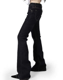 Deep-sticking Low Bootcut Denim Pants