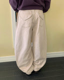 Conteni heart pocket balloon wide cotton pants