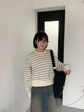 Jaycoo Crop Stripe Sweatshirt