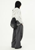Hem snap pintuck nylon banding pants