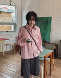 [LAN ARCHIVE] Big collar balloon linen shirt