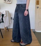 Warden washed wide denim pants