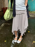 Woots Stripe Folding Layered Midi Skirt