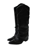 Stud riding boots