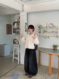 Ryoku Flower Punching Round Ribbon Cardigan