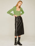 Fox Leather Maxi Skirt