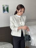 Shurea No Collar Pearl Tweed Jacket
