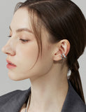 Claw Silver (W) Half Pave Ear Cuff