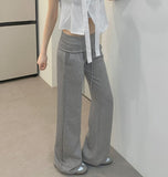 Flowy Fold Low-Rise Bootcut Banding Pants