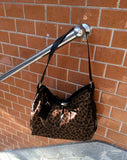 Oku Leopard Leather Combi Shoulder Bag