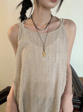Tosan Beaded Metal Vintage Gemstone Necklace