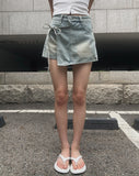Nibeo Denim Ribbon Wrap Skirt Pants