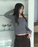 Linko cable slim fit off-shoulder knit