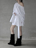 Ille One-Shoulder Knot Long T-Shirt
