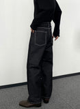 Roll Up Down Wide Denim Pants Regular Ver
