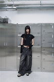 (W) DSMT METAL LOGO CROP TOP