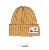 Annyu patch ribbed wool beanie