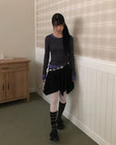 Fallen Folding Unbalanced Mini Skirt