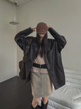 Jerome Single Leather Half Coat