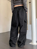 Hight Cotton String Two Way Cargo Long Jogger Wide Pants
