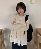 Rookie Boucle Button Hood Cardigan