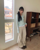 Luann Basic Wool Mohair Round Knit Cardigan