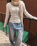 Drok cut balloon fit wide denim pants