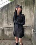 Bobo Black Denim Cargo Mini Skirt