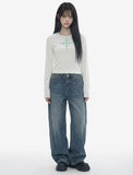 LINE DOTS U-Neck Long Sleeve