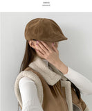 Hot Girl Plain Suede Simple Hunting Cap Hat