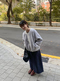 Deimi stripe fleece crop jumper