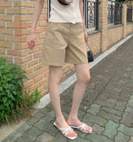 Patch Point Elbow Length Bermuda Half Cotton Shorts