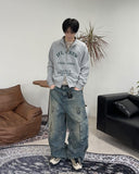 Crew lettering high-neck zip-up