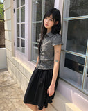 Glen Flare Midi Skirt