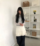 Nayu Flower Lace Polar Long Sleeve T-Shirt