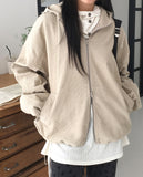 Sideon Corduroy Two-Way Hood Zip-up Jacket