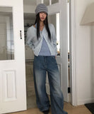 [MADE] Nealon Cut Rivet Wide Denim Pants