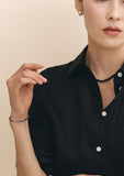 (W) Curve Box Antique Chain Bracelet