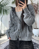 Deven Pigment Hooded Cardigan